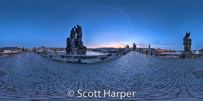 Pano of Outside of Prague Castle with view of Prague